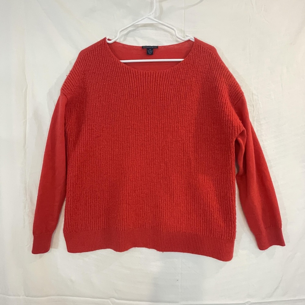 Westbound Woman Sweater Womens 1X Red Acrylic Wool Knit Pullover Long Sleeve